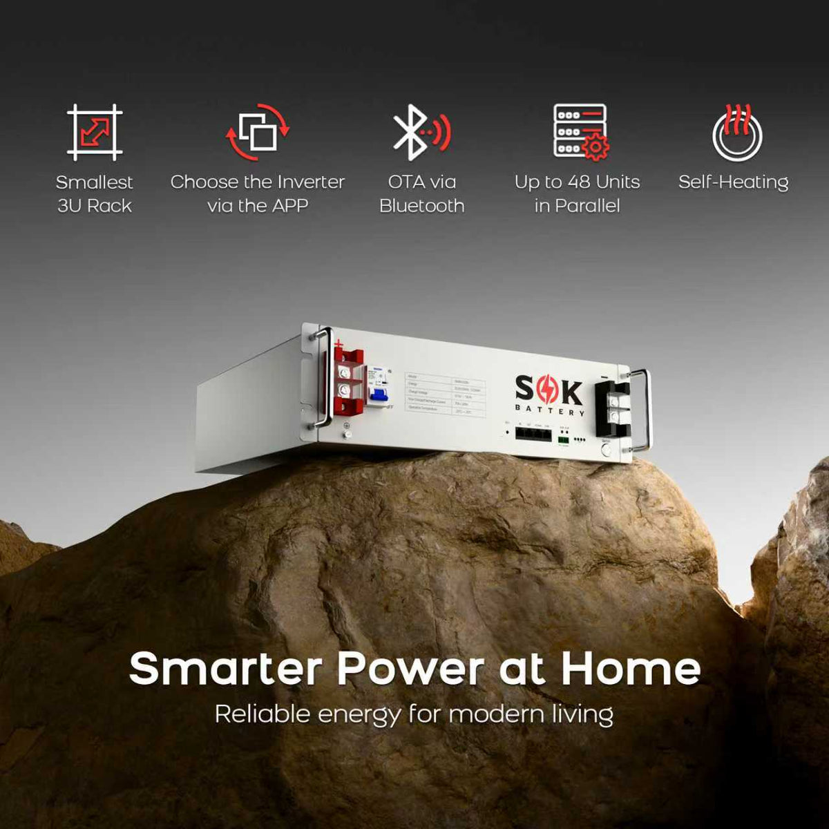 SOK SK48V100N | 48V100Ah Server Rack LiFePO4 Battery